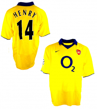 Nike FC Arsenal jersey 14 Thiery Henry 2003/04 yellow unbeaten men's 2XL/XXL
