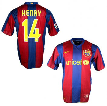 Nike FC Barcelona jersey 14 Thierry Henry 2007/08 Unicef home blue men's XL