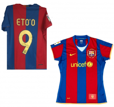 Nike FC Barcelona jersey 9 Samuel Eto'o 2006/07 home red blue women GB = 14/16 = US L = height 173 cm/S/M/L/XL/XXL