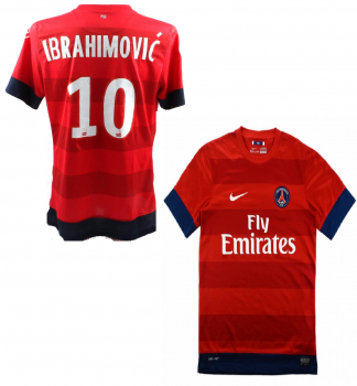 Nike Paris St. Germain jersey 10 Zlatan Ibrahimovic 2012/13 away Fly Emirates red men's M