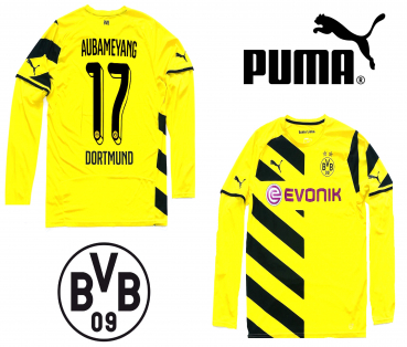 Puma Borussia Dortmund jersey 17 Pierre Aubameyang 2014/15 match worn longsleeve BVB men's L