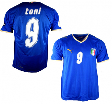 Puma Italy jersey 9 Luca Toni Euro 2008 blue home men's M