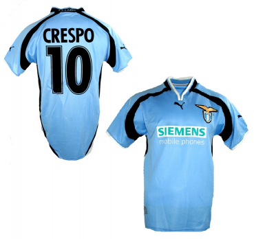 Puma Lazio Rom jersey 10 Hernán Crespo 2000/2001 home blue men's L
