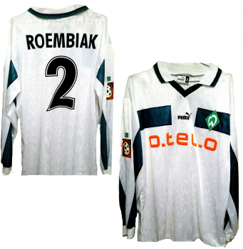Puma SV Werder Bremen jersey 2 Lodewijk Roembiak 1998/99 O-tel-o match worn men's XL - Kopie