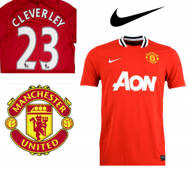 Nike Manchester United jersey 2011/12 23 Tom Cleverley home red Aon men's M