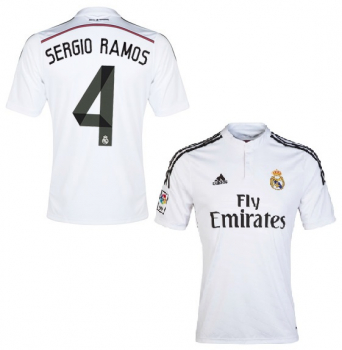 Adidas Real Madrid jersey 4 Sergio Ramos  2014/15 Emirates whte home men's XL