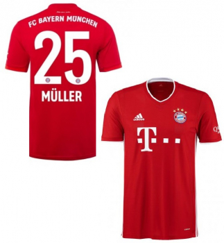 Adidas FC Bayern Munich jersey 25 Thomas Müller 2020/21 Champions League winner home men's S