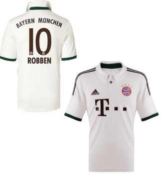 Adidas FC Bayern Munich jersey 10 Arjen Robben Champions League away white men's S