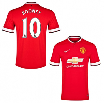 Nike Manchester United jersey 10 Wayne Rooney 2014/15 home red Chevrolet men's XXL/2XL