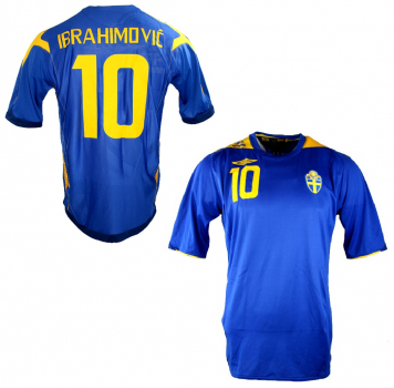 Umbro Sweden jersey 10 Zlatan Ibrahimovic Euro 2008 away blue men's L