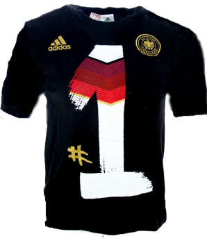 Adidas Germany DfB T-Shirt home coming 2014 black the number 1 in the world are we men's M