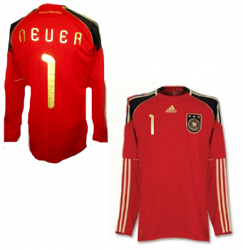 Adidas Germany goalkeeper jersey 1 Manuel Neuer World Cup 2010 red men's S
