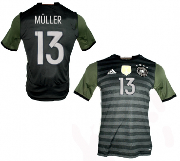 Adidas Germany jersey 13 Thomas Müller Euro 2016 away grey men's M, L or XL
