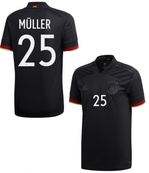 Adidas Germany jersey 13 Thomas Müller Euro 2020 away black men's M
