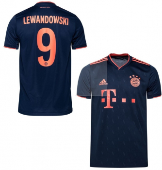 Adidas FC Bayern Munich jersey 9 Robert Lewandowski 2019/20 away 3rd navy blue men's M
