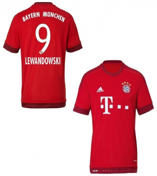 Adidas FC Bayern Munich jersey 9 Robert Lewandowski  2015/16 home red men's XXL/2XL