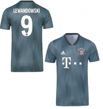 Adidas FC Bayern Munich jersey 9 Robert Lewandowski 2018/19 away 3rd green Parley men's M
