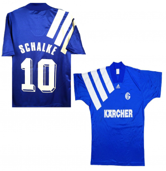 Adidas FC Schalke 04 jersey 10 Olaf Thon 1994/95 Kärcher blue heim men's XS = kids 164 cm