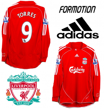 Adidas FC Liverpool jersey 9 Fernando Torres 2007/08 match worn Formotion longsleeve men's XL