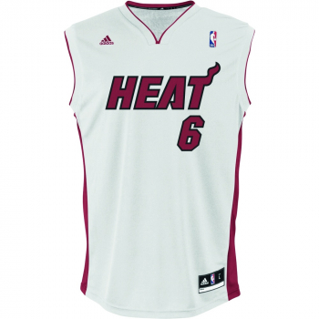 Adidas Miami Heat jersey 6 Lebron James NBA Basketball white men's XL