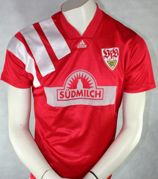 Adidas VFB Stuttgart jersey 10 Maurizio Gaudino 1992/93 red Südmilch men's S-M = 176-cm