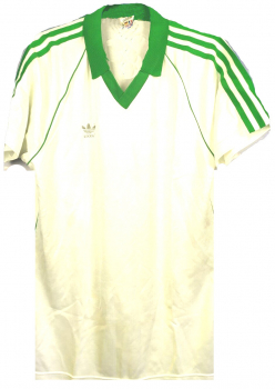 Adidas VFL Wolfsburg jersey 1982/83 vintage retro white green men's L (7/8)