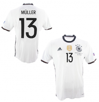 Adidas Germany jersey 13 Thomas Müller Euro 2016 home white men's M or L