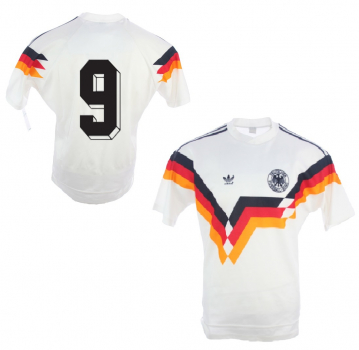 Adidas Germany jersey 9 Rudi Völler 1990 DfB home white men's L