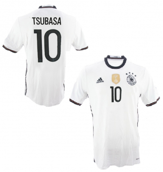 Adidas Germany jersey 10 Tsubasa Ozora Captain Euro 2016 home white men's M