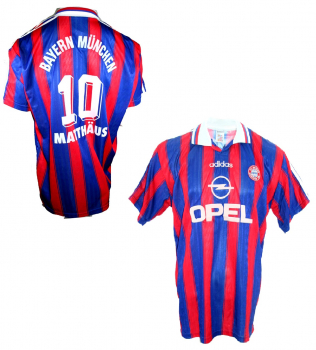Adidas FC Bayern Munich jersey 10 Matthäus 1995/96 Opel men's XS = UK 30/32"