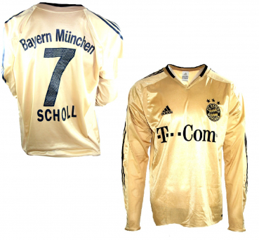Adidas FC Bayern Munich jersey 7 Mehmet Schol away 2004/2005l Match Worn Gold men's M