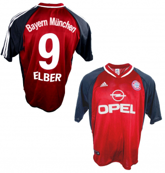 Adidas FC Bayern Munich jersey 9 Giovanne Elber 2001/02 Opel men's 176 cm youth XL