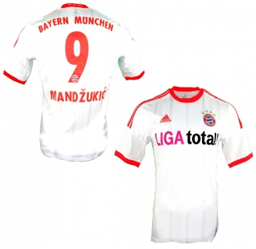 Adidas FC Bayern Munich jersey 9 Mario Mandzukic 2012/13 Away wihte men's M