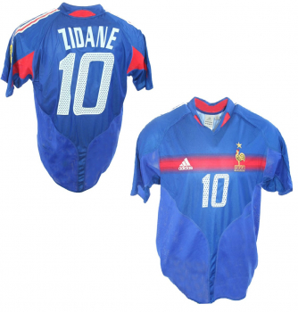 Adidas France jersey 10 Zinedine Zidane EURO 2004 home blue men's S M L XXL