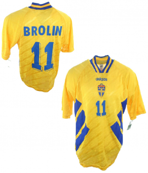 Adidas sweden jersey 11 Tomas Brolin 1994 World cup USA men's S or XL