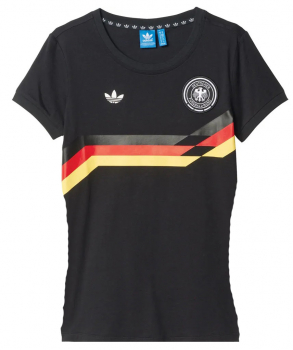 Adidas originals Germany T-shirt DFB 90 1990 black tee jersey women 6/8/10/12 / US S / M