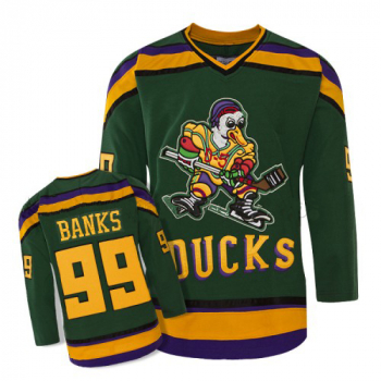 Anaheim Mighty Ducks Jersey 99 Adam Banks green new movie men's S/M/L/XL/XXL/XXXL