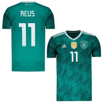 Adidas Germany jersey 11 Marco Reus World Cup 2018 Russia away green 4 stars men's M
