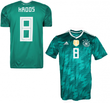 Adidas Germany jersey 8 Toni Kroos World Cup 2018 Russia away green 4 stars men's XL or XXL/2XL