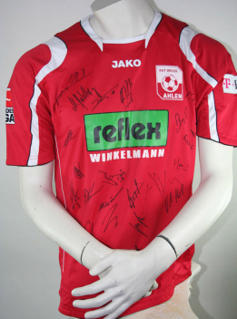 Jako Rot Weiss Ahlen jersey hand signatured new home men's S/M/L/XL/XXL