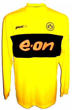 Goool.de Borussia Dortmund jersey 2002/03 longsleeve E-on BVB yellow final UEFA Cup shirt men's L or XL