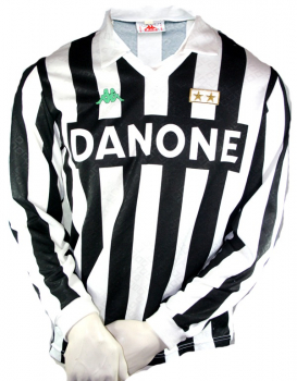 Kappa Juventus Turin jersey 1992-94 Danone home white black longsleeve men's L