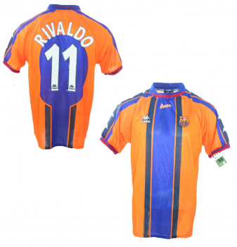 Kappa FC Barcelona jersey 11 Rivaldo 1997/98 Away Orange orange men's XL