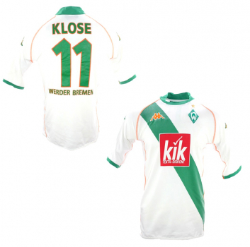 Kappa SV Werder Bremen jersey 11 Miroslav Klose 2004/05 home Kik white men's S