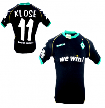 Kappa SV Werder Bremen jersey 11 Miroslav Klose 2006/07 we win black men's S M or XXL/2XL kids 164-176 cm