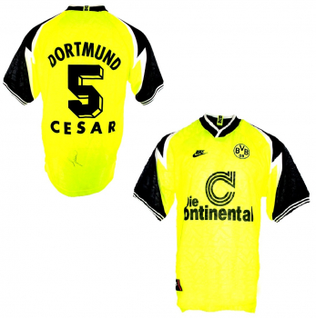 Nike Borussia Dortmund jersey 5 Julio César 1995/96 Continentale BVB CL Home men's XL