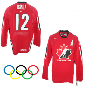Nike Canada Hockey jersey 12 Jarome Iginla Torino 2006 Olympia red men's XL