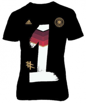 Adidas Germany DfB T-Shirt home coming 2014 black the number 1 in the world are we women M
