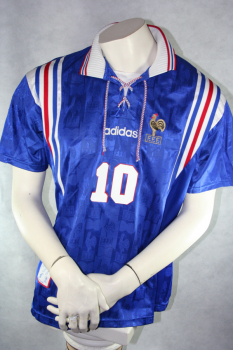 Adidas France jersey 10 Zinédine Zidane Euro 1996 home men's L or XL