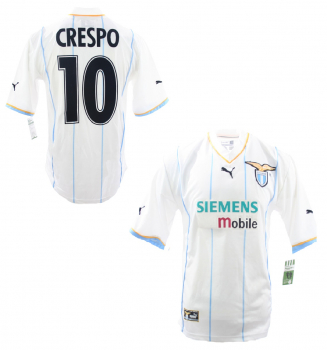 Puma Lazio Rom jersey 10 Hernan Crespo 2001/2002 away white blue men's M